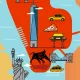 Illustrated map of New York for weekly magazine